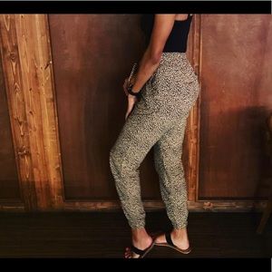 Cheetah print jogger style American Eagle pants